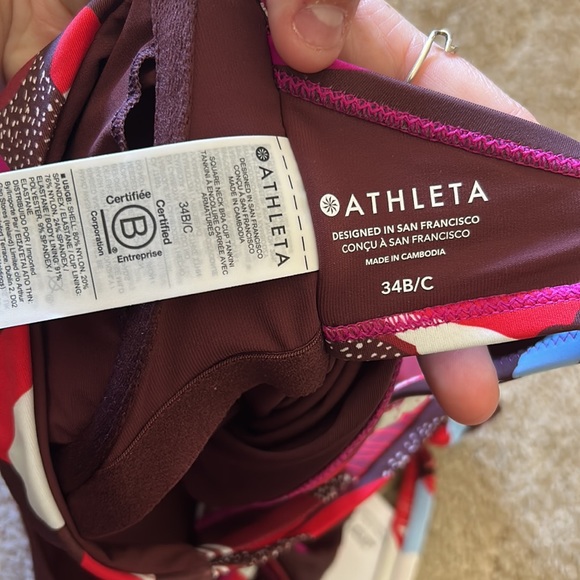 ATHLETA SET SQUARE NECK BRA CUP TANKINI , CLEAN FULL BIKINI BOTTOM NWT - Picture 8 of 10